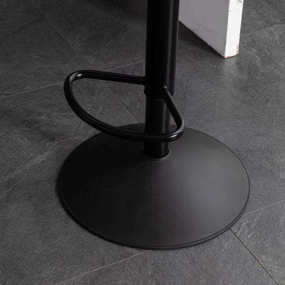 Contemporary Scandinavian Curved PU Leather Plastic Height Adjustable Swivel Bar Stool Cat Paw Back Footrest For Dining Room