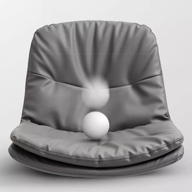 Contemporary Luxury Nappa Leather Upholstered Round Metal Base Height Adjustable Swivel Bar Stool Footrest For Dining Room