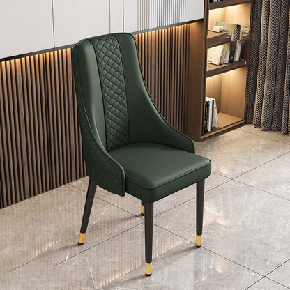 Modern Luxury Curved Nappa Leather Carbon Steel Dining Chair Backrest For Dining Room