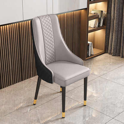 Modern Luxury Curved Nappa Leather Carbon Steel Dining Chair Backrest For Dining Room
