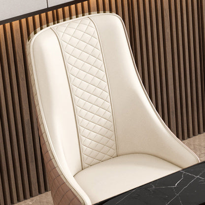 Modern Luxury Curved Nappa Leather Carbon Steel Dining Chair Backrest For Dining Room