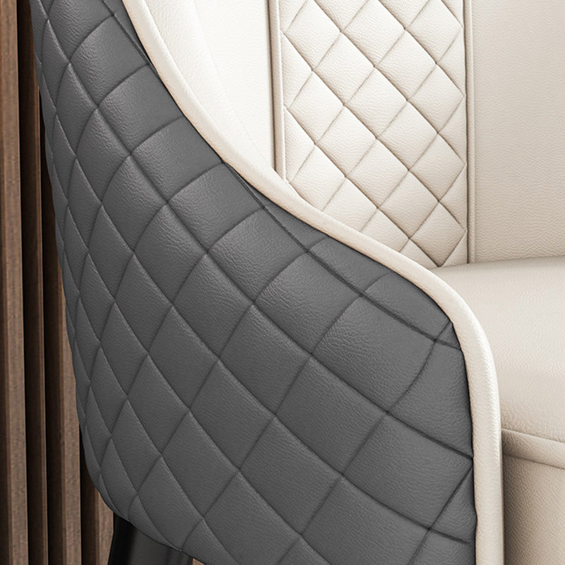 Modern Luxury Curved Nappa Leather Carbon Steel Dining Chair Backrest For Dining Room