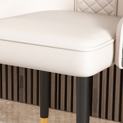 Modern Luxury Curved Nappa Leather Carbon Steel Dining Chair Backrest For Dining Room