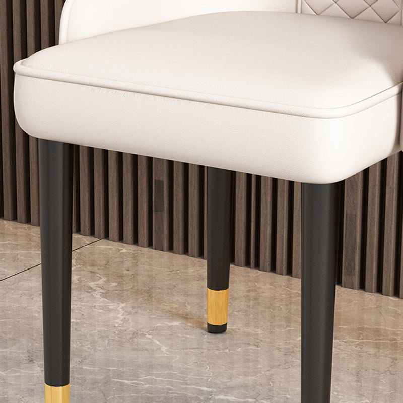 Modern Luxury Curved Nappa Leather Carbon Steel Dining Chair Backrest For Dining Room