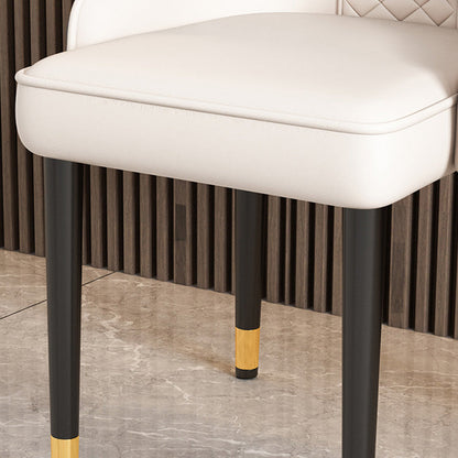 Modern Luxury Curved Nappa Leather Carbon Steel Dining Chair Backrest For Dining Room