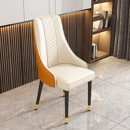 Modern Luxury Curved Nappa Leather Carbon Steel Dining Chair Backrest For Dining Room