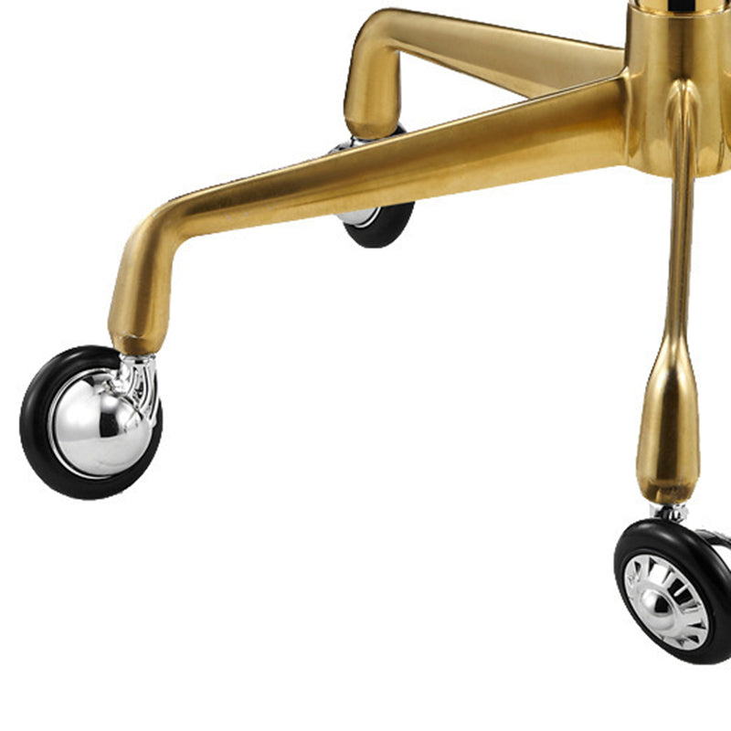 Contemporary Scandinavian Round Faux Leather Adjustable Height Swivel Bar Stool Mobile Casters For Dining Room