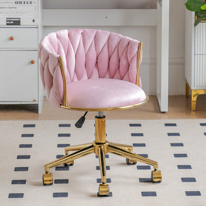 Contemporary Luxury Round Velvet Adjustable Height Vanity Stool Tufted Backrest For Bedroom