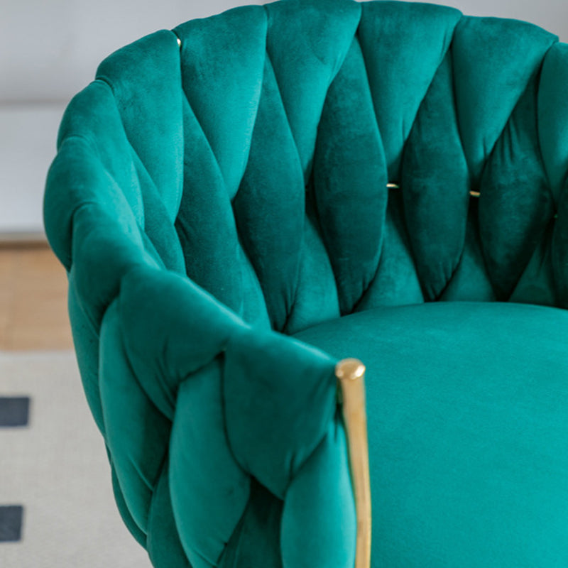 Contemporary Luxury Round Velvet Adjustable Height Vanity Stool Tufted Backrest For Bedroom