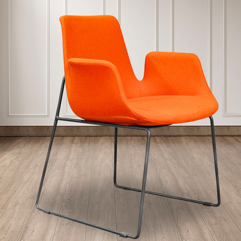 Contemporary Nordic Velvet Stainless Steel Dining Chair Backrest Armrest For Dining Room