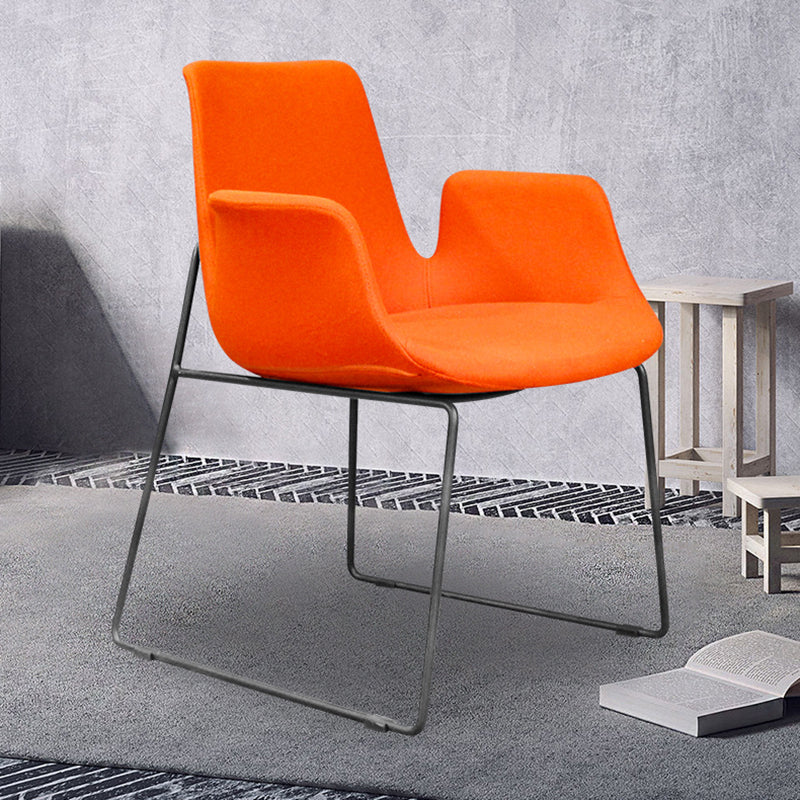 Contemporary Nordic Velvet Stainless Steel Dining Chair Backrest Armrest For Dining Room