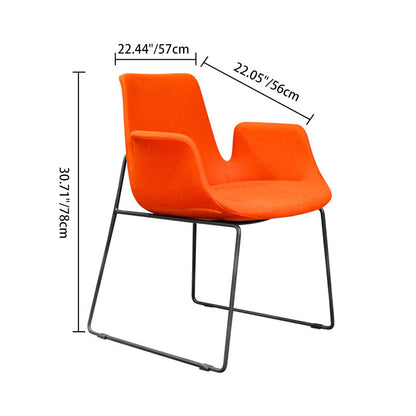 Contemporary Nordic Velvet Stainless Steel Dining Chair Backrest Armrest For Dining Room