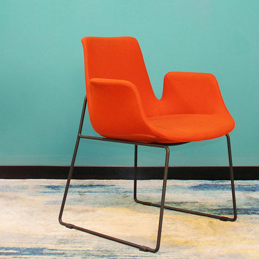 Contemporary Nordic Velvet Stainless Steel Dining Chair Backrest Armrest For Dining Room