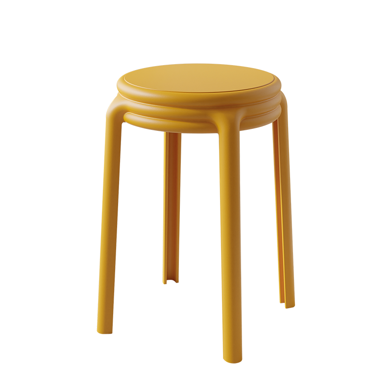 Contemporary Nordic Geometry Round Plastic Stackable Chair For Bedroom