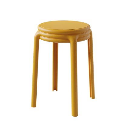 Contemporary Nordic Geometry Round Plastic Stackable Chair For Bedroom