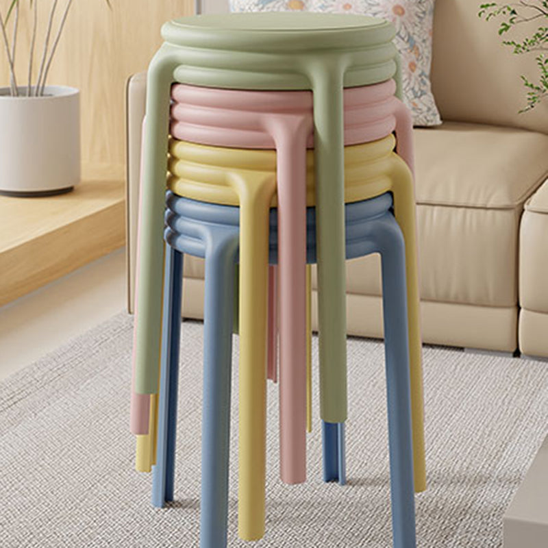 Contemporary Nordic Geometry Round Plastic Stackable Chair For Bedroom