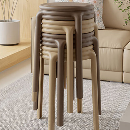 Contemporary Nordic Geometry Round Plastic Stackable Chair For Bedroom
