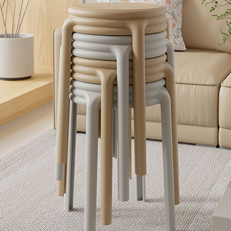 Contemporary Nordic Geometry Round Plastic Stackable Chair For Bedroom