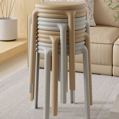 Contemporary Nordic Geometry Round Plastic Stackable Chair For Bedroom