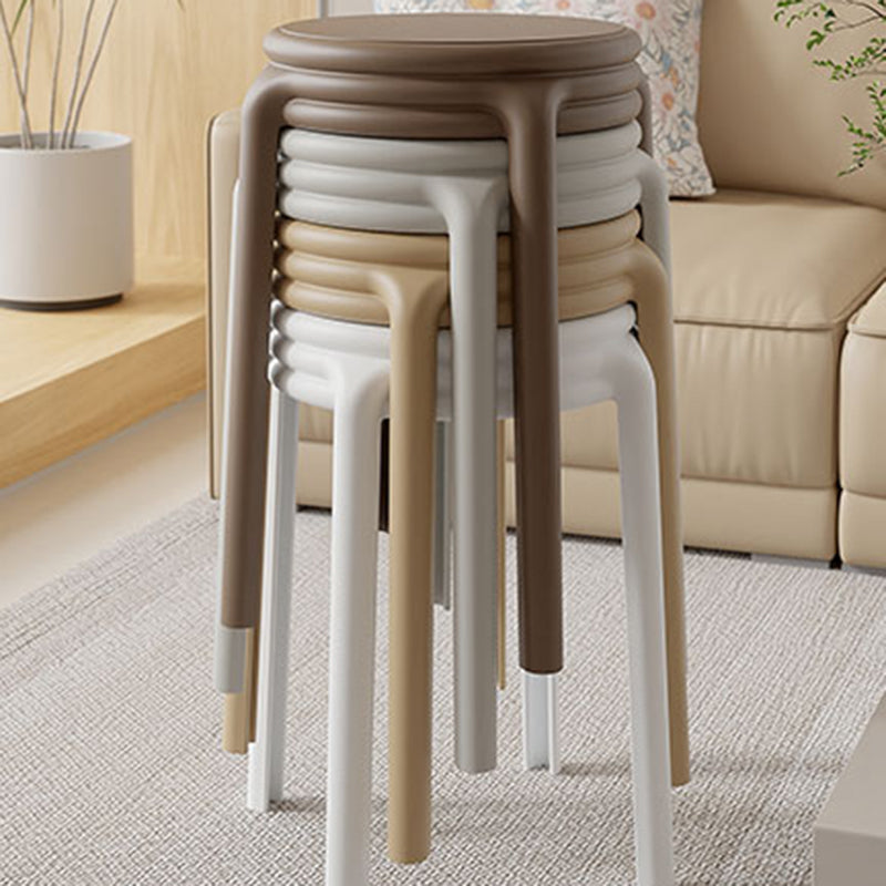 Contemporary Nordic Geometry Round Plastic Stackable Chair For Bedroom
