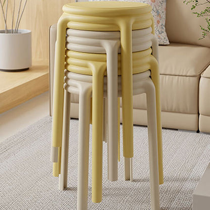 Contemporary Nordic Geometry Round Plastic Stackable Chair For Bedroom
