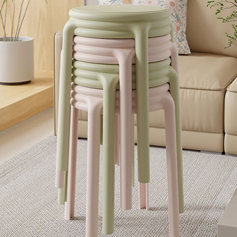 Contemporary Nordic Geometry Round Plastic Stackable Chair For Bedroom