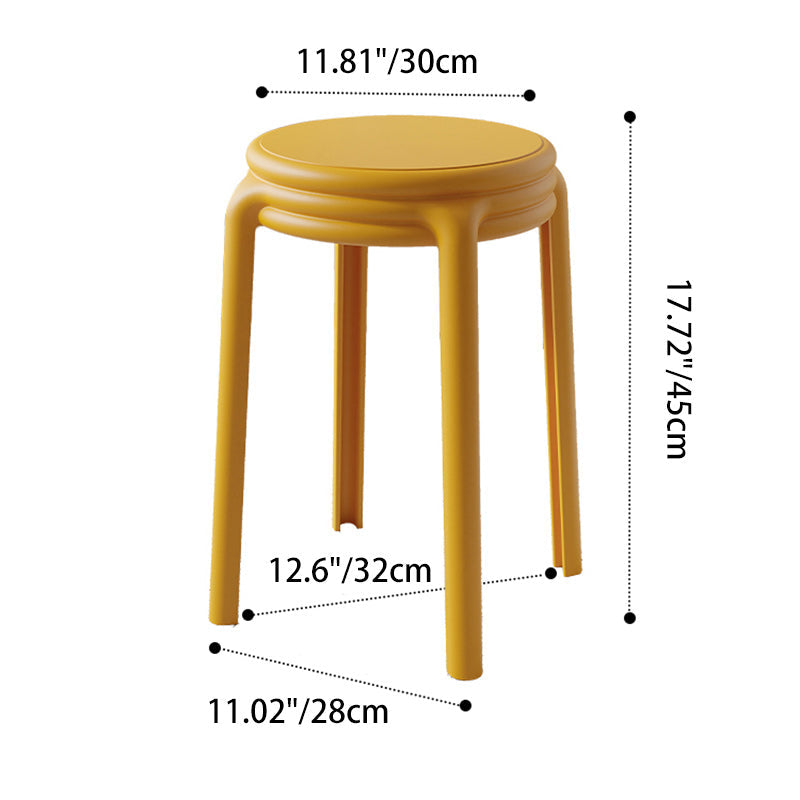 Contemporary Nordic Geometry Round Plastic Stackable Chair For Bedroom