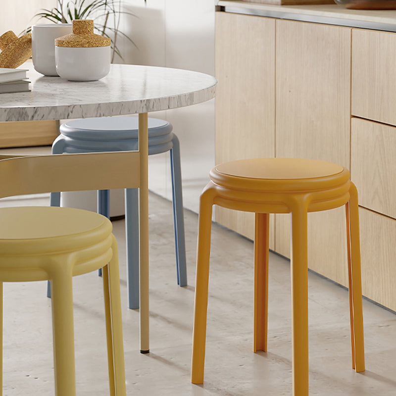Contemporary Nordic Geometry Round Plastic Stackable Chair For Bedroom
