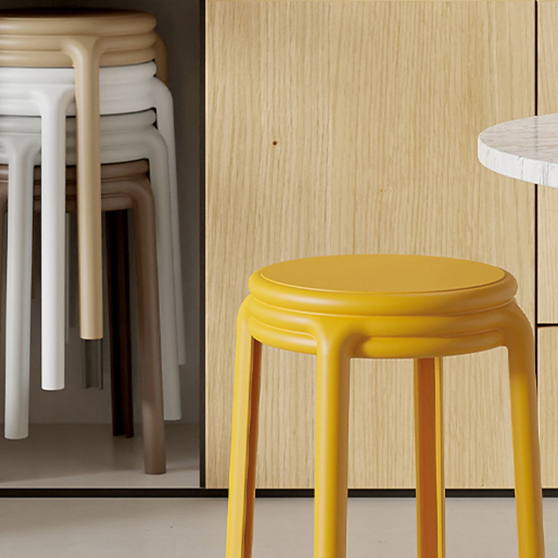 Contemporary Nordic Geometry Round Plastic Stackable Chair For Bedroom