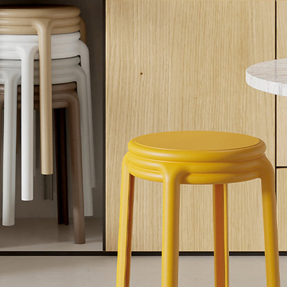 Contemporary Nordic Geometry Round Plastic Stackable Chair For Bedroom