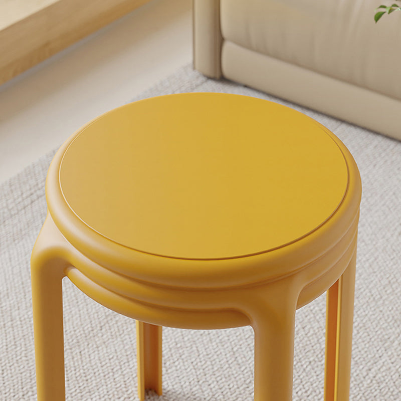 Contemporary Nordic Geometry Round Plastic Stackable Chair For Bedroom