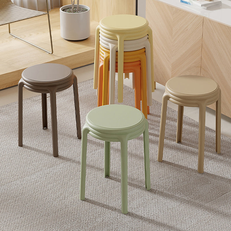 Contemporary Nordic Geometry Round Plastic Stackable Chair For Bedroom