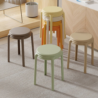 Contemporary Nordic Geometry Round Plastic Stackable Chair For Bedroom