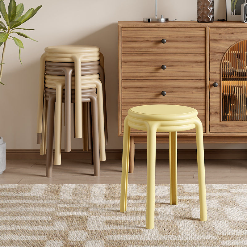 Contemporary Nordic Geometry Round Plastic Stackable Chair For Bedroom