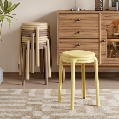 Contemporary Nordic Geometry Round Plastic Stackable Chair For Bedroom