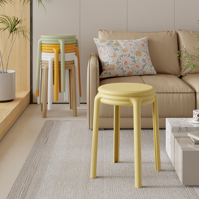 Contemporary Nordic Geometry Round Plastic Stackable Chair For Bedroom