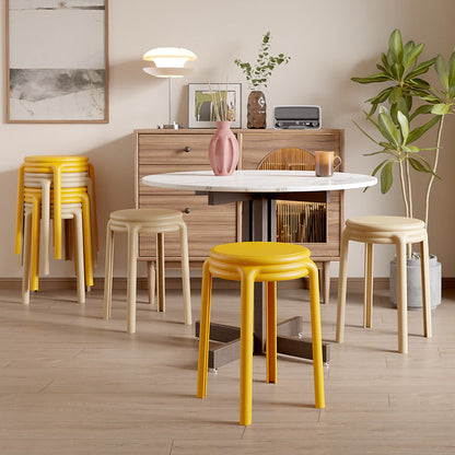 Contemporary Nordic Geometry Round Plastic Stackable Chair For Bedroom