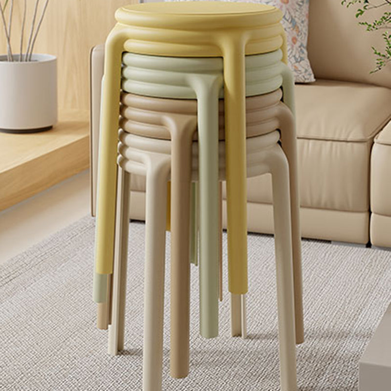 Contemporary Nordic Geometry Round Plastic Stackable Chair For Bedroom