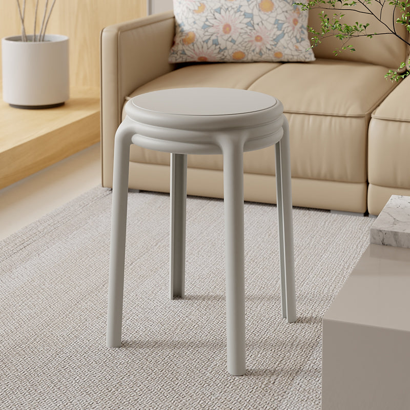 Contemporary Nordic Geometry Round Plastic Stackable Chair For Bedroom
