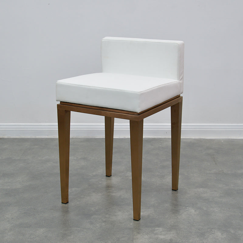 Contemporary Nordic Square Leather Stainless Steel Bar Stool Low Back For Dining Room