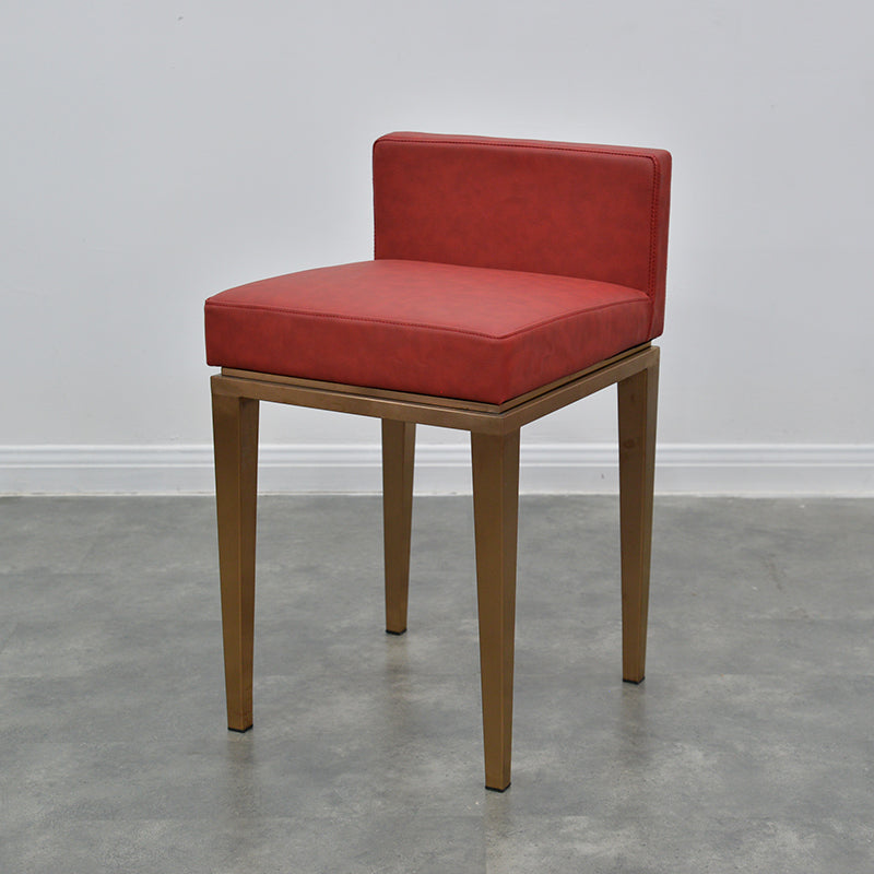 Contemporary Nordic Square Leather Stainless Steel Bar Stool Low Back For Dining Room