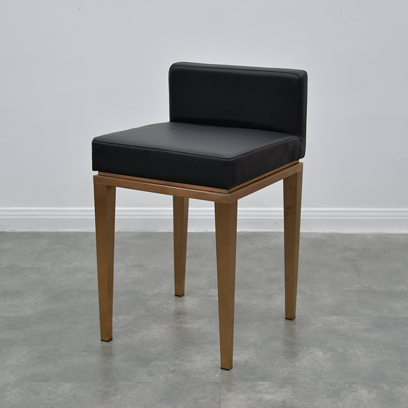 Contemporary Nordic Square Leather Stainless Steel Bar Stool Low Back For Dining Room