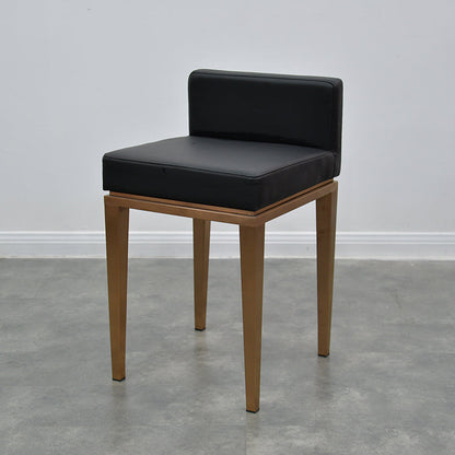 Contemporary Nordic Square Leather Stainless Steel Bar Stool Low Back For Dining Room