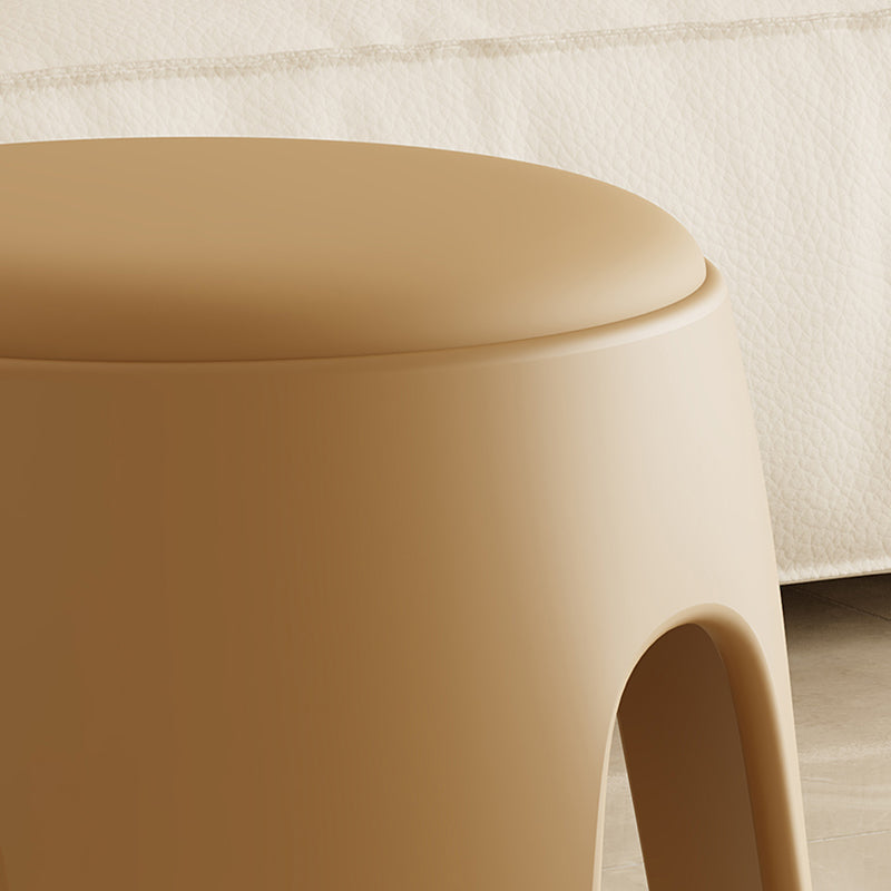 Contemporary Scandinavian Round PU Leather Upholstered Plastic Stackable Chair For Bedroom