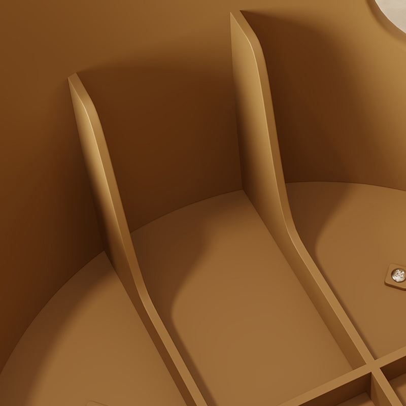 Contemporary Scandinavian Round PU Leather Upholstered Plastic Stackable Chair For Bedroom