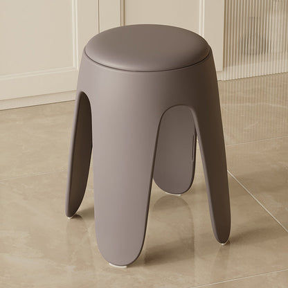 Contemporary Scandinavian Round PU Leather Upholstered Plastic Stackable Chair For Bedroom