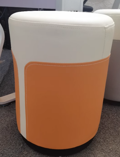 Contemporary Luxury Round PU Leather Metal Vanity Stool For Bedroom