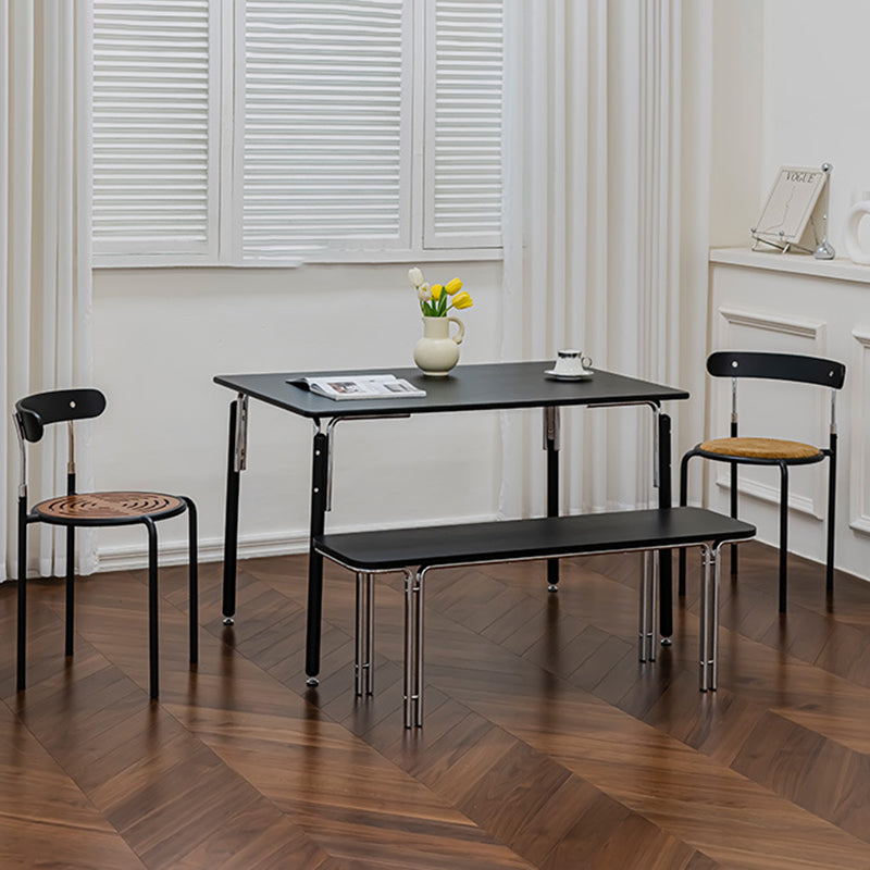 Contemporary Scandinavian Round Fabric Iron Frame Dining Chair Arc Back For Dining Room