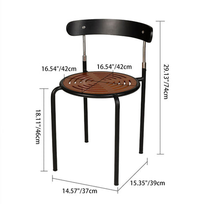 Contemporary Scandinavian Round Fabric Iron Frame Dining Chair Arc Back For Dining Room