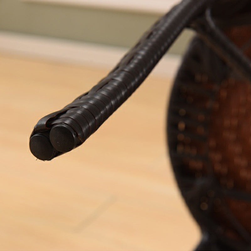 Contemporary Scandinavian Curved PE Imitation Rattan Stackable Dining Chair Backrest For Dining Room